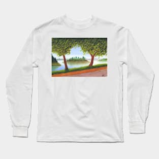 Lakeside Park in Summer Long Sleeve T-Shirt